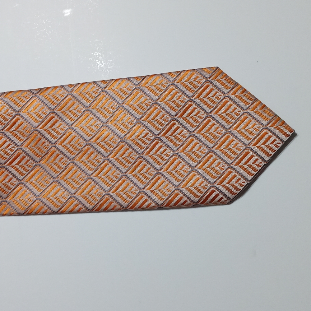 Vesuvio Napoli in Italy Orange and Gray Mens Tie